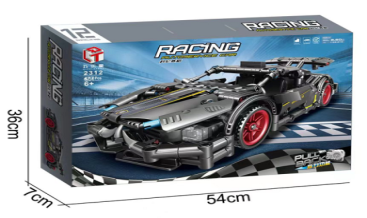 Graphite Sports Car building block set in its factory-supplied packaging