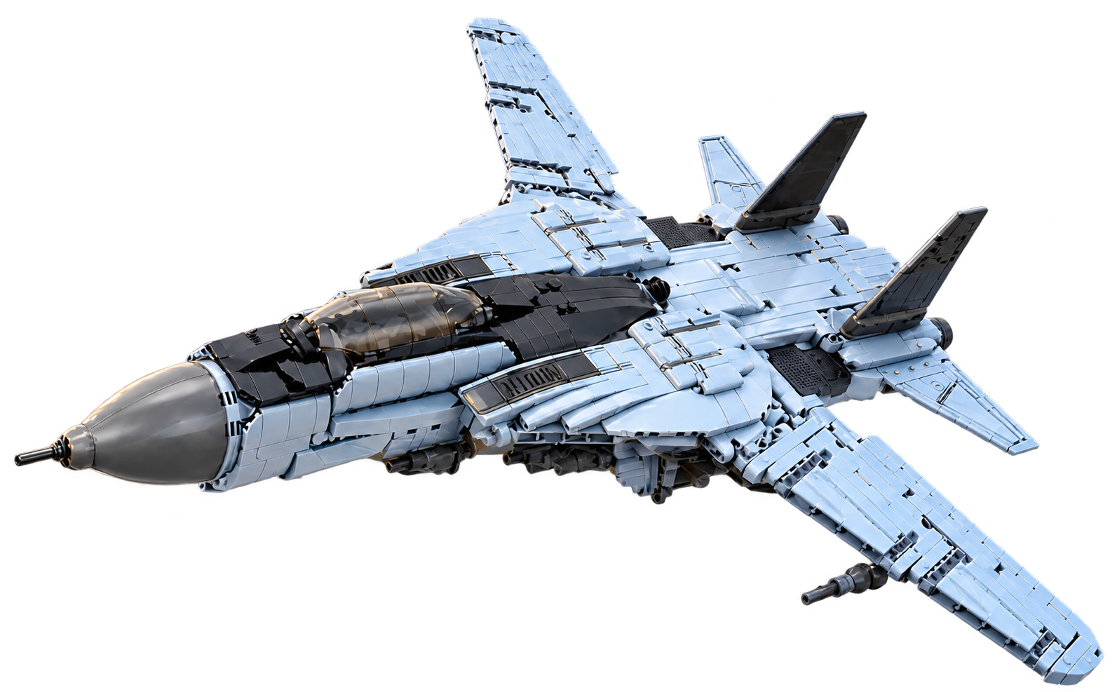 Light gray building block jet isolated from its background